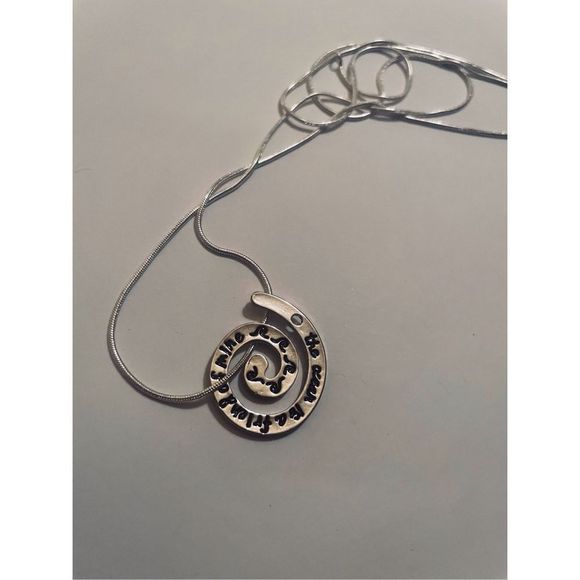 SILVER INFINITY MEDALLION NECKLACE - Picture 4 of 5